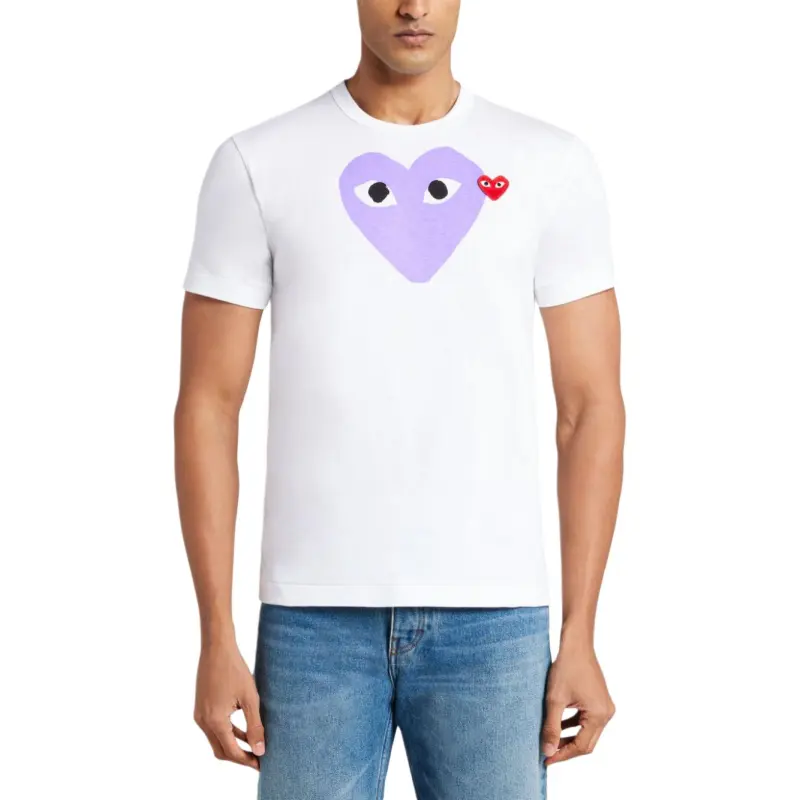 CDG Play T Shirts Unisex Purple-1