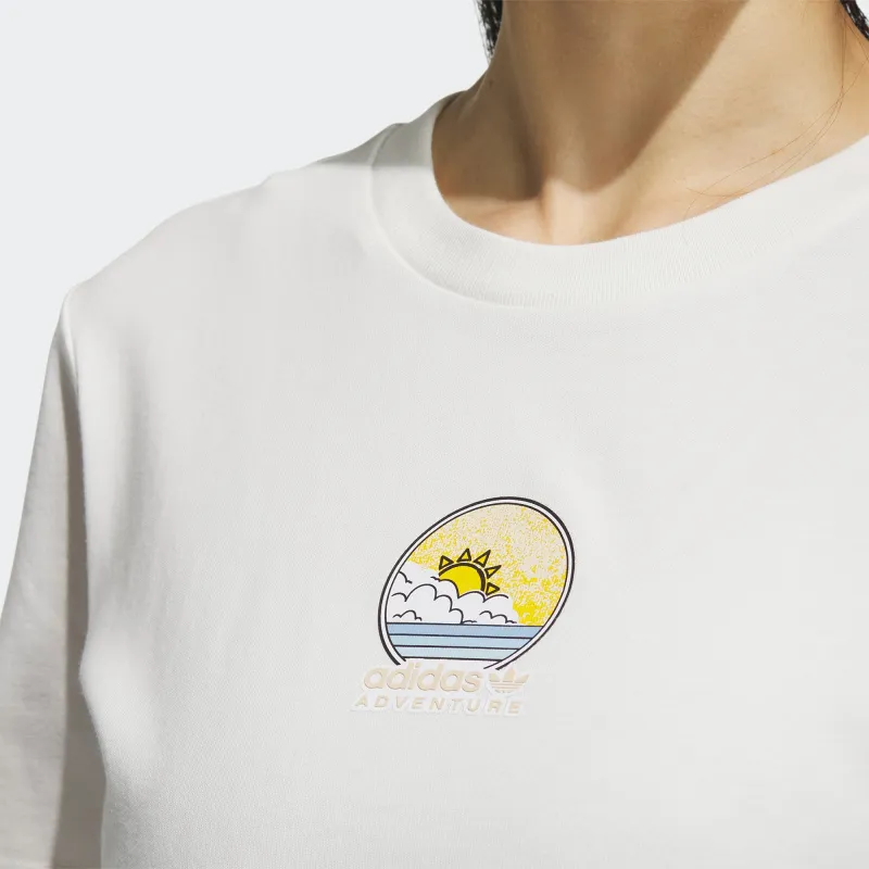 adidas originals Women's Outdoor Tee 'Cloud White'-4