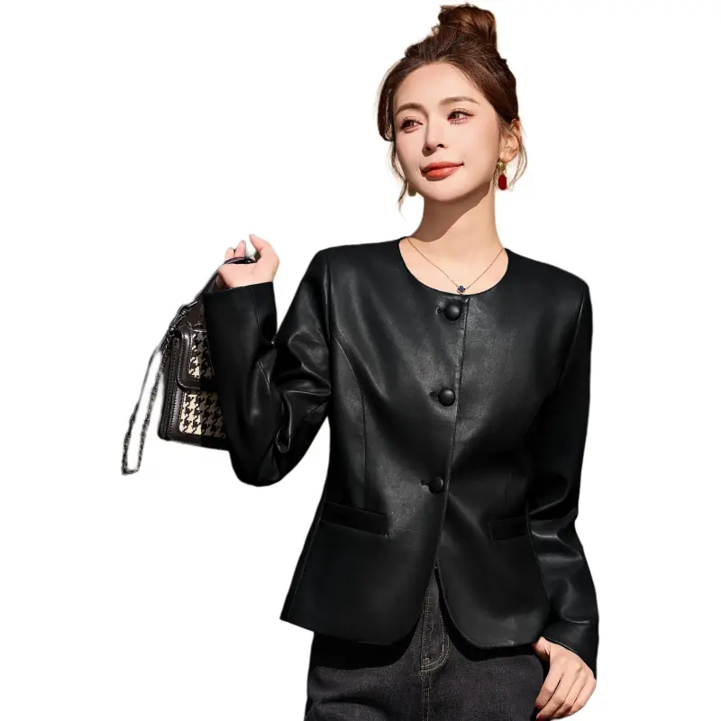 Yi Mengyuan Leather Jacket Women's-6