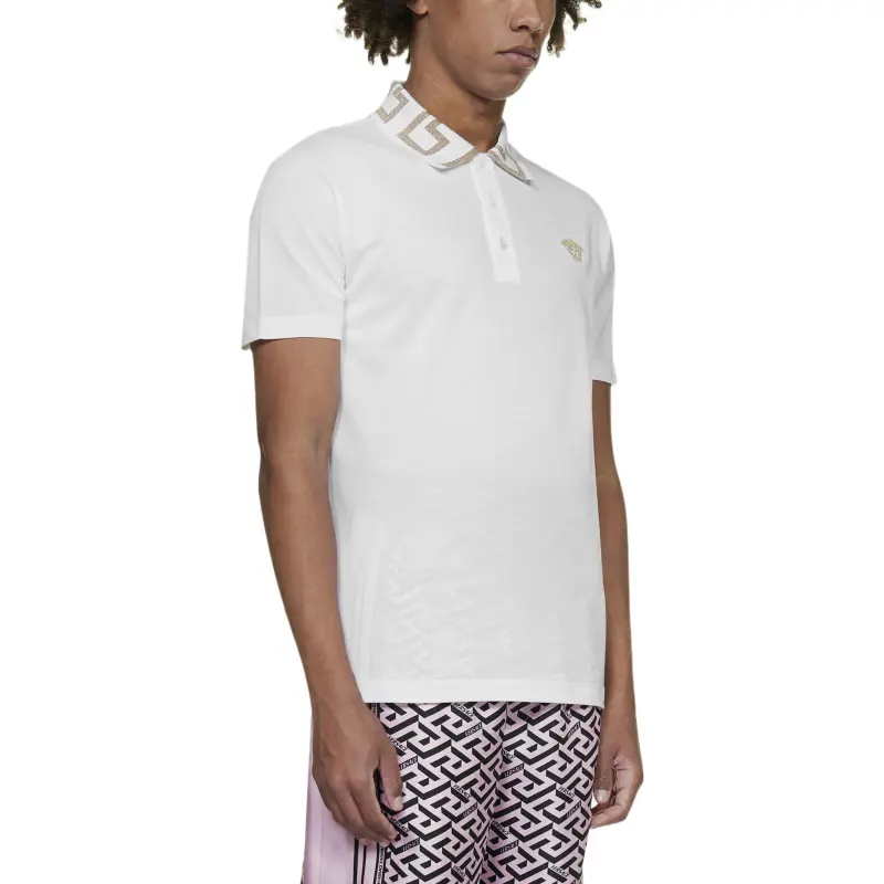 VERSACE Polo Shirts Men White-4