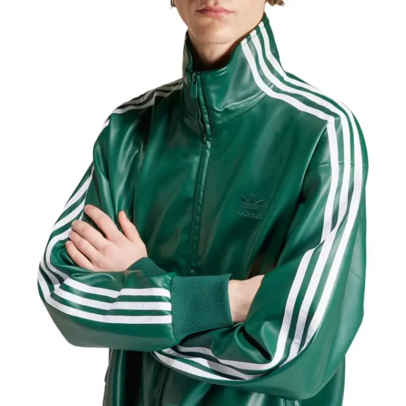 Adidas Firebird Adicolor Three Stripes Synthetic Fabric Loose Jacket Collegiate Green-3