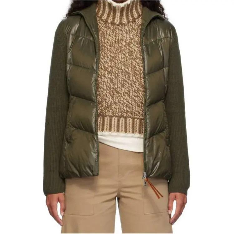 Moncler Logo Patch Knitted Padded Cardigan-1