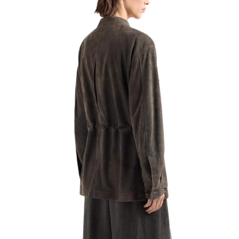 GIORGIO ARMANI Suede Oversized Pea Coat-3