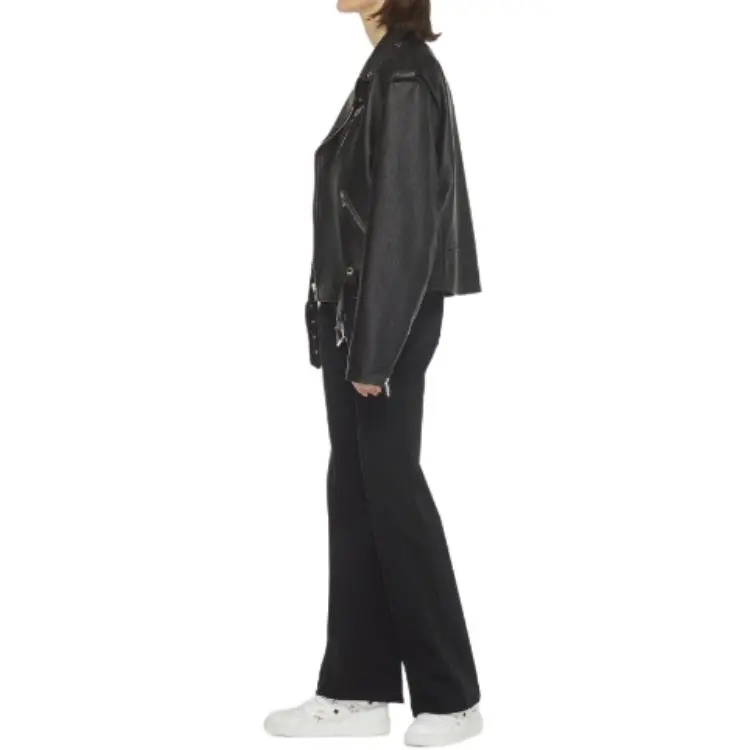 MCM Cropped Rider Jacket In Lamb Leather Jackets Coats Men's Black-3