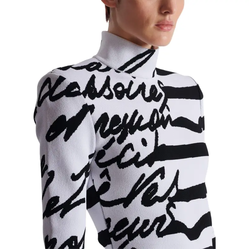 BALMAIN Striped Love Letter Jacquard Knit Dress-5