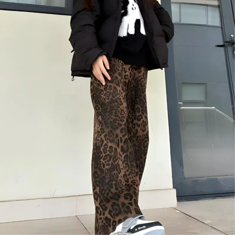 Glona Klio Jeans Unisex Leopard Print-1