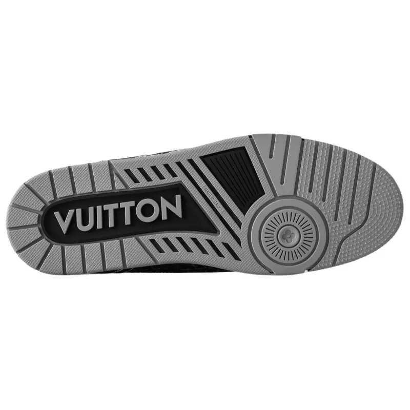 LOUIS VUITTON Trainer Low Top Skateboard Shoes Men's Black-4