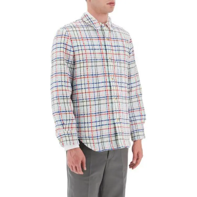 THOM BROWNE Gingham Check Buttoned Overshirt-2