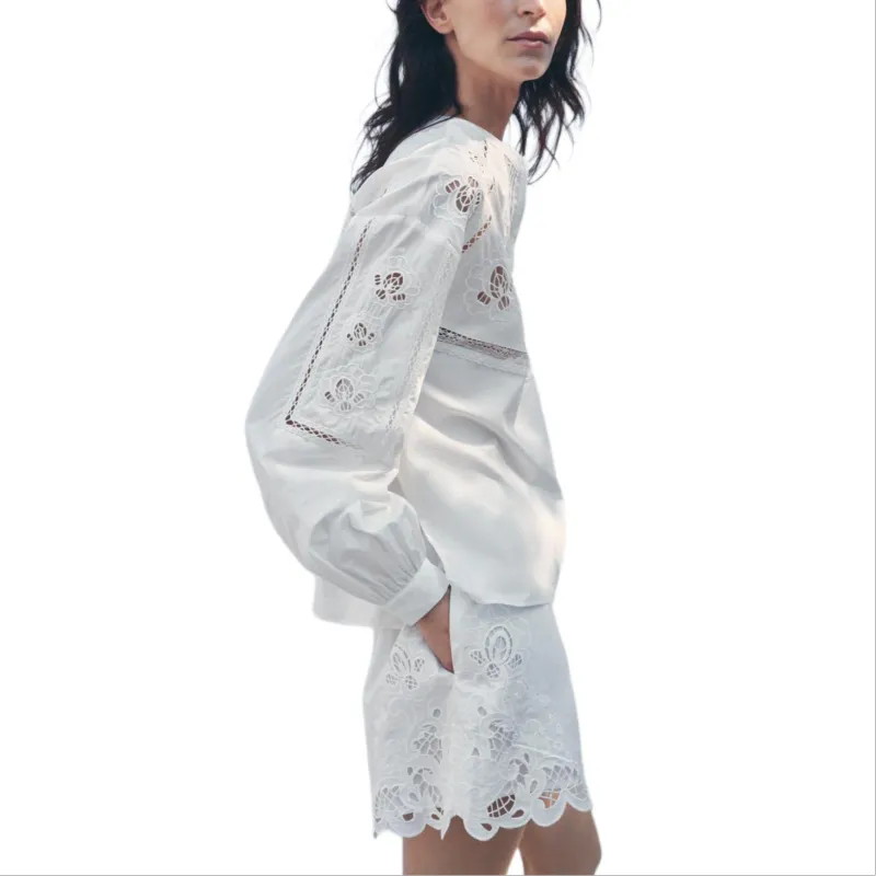 ZARA ZW Series Casual Shorts Women's White-3