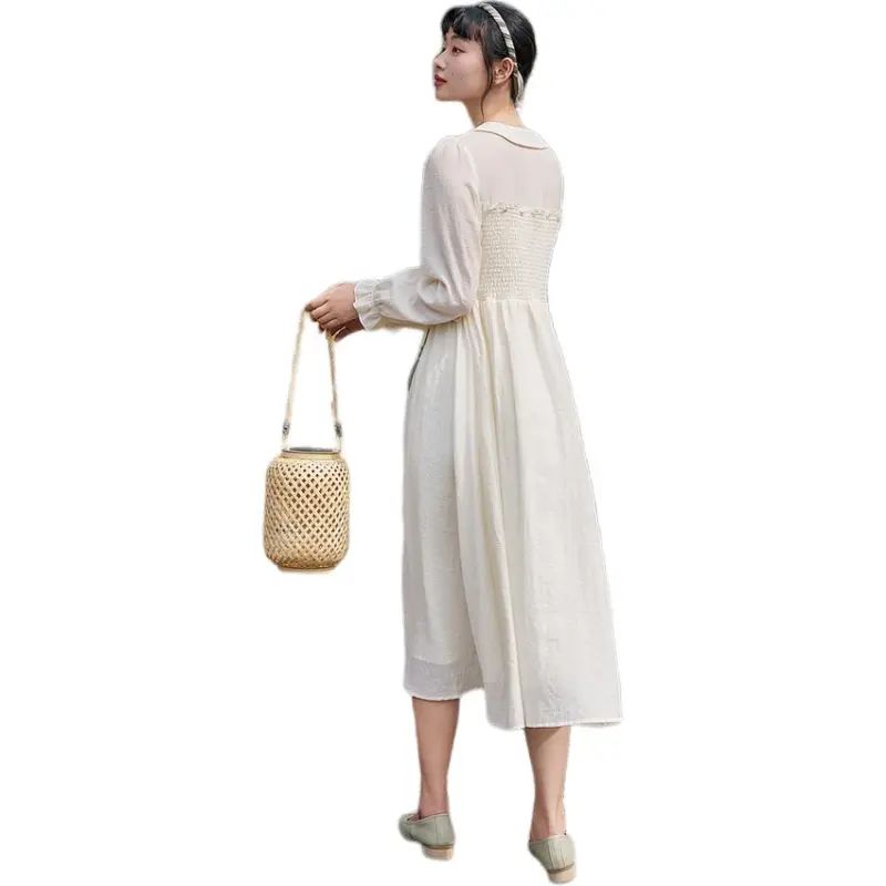 ZIHAN Long Sleeved Dress Women's Clear Jade White-1