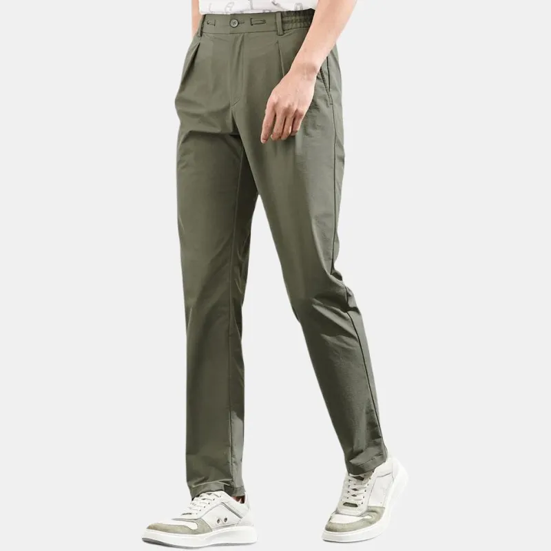 SAINT ANGELO Suit Trouser Men's Vintage Green Chemical Fiber Solid Face-2