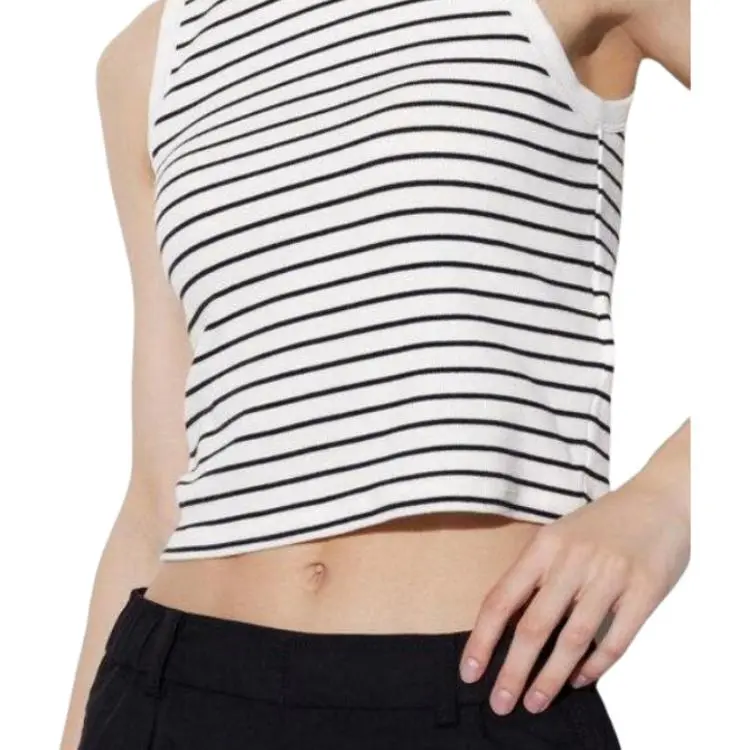 UNIQLO Tank Tops Women's White Stripes-2