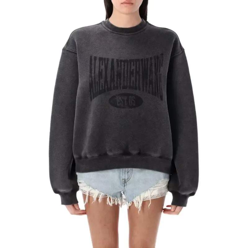 Alexander Wang Graphic Crewneck Sweatshirt Black-3