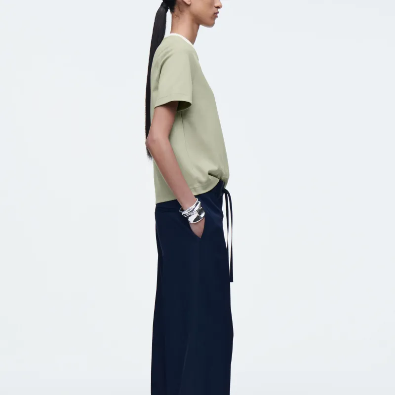 COS Regular T Shirt Women's Green/Beige-4