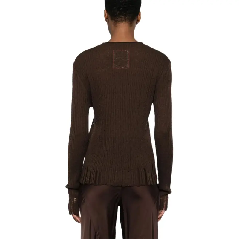 UMA WANG Frayed Hem Knitted Jumper-3
