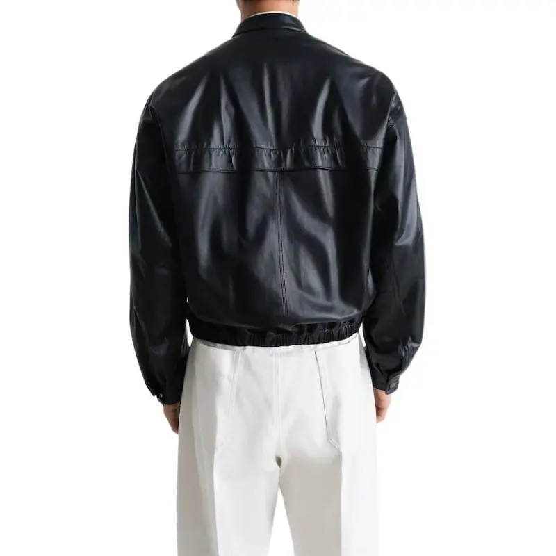 Lemaire Collarless Leather Jacket-1