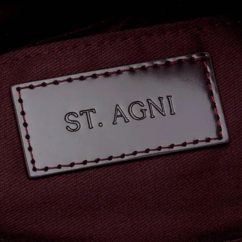 ST. AGNI Calfskin Shoulder Bag Mini Women's Bordeaux Red-5
