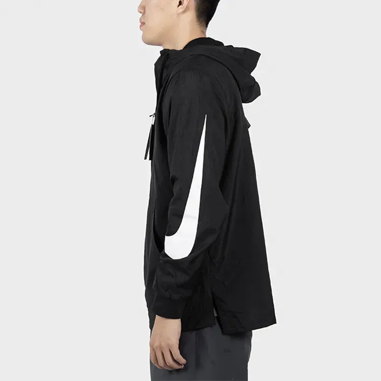 Nike Water-Resistant Windproof Wear-Resistant Windbreaker Jacket Men's Black Comes With Necklace-3
