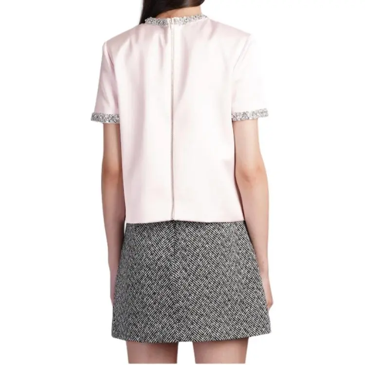 Self portrait Embellished Satin Top-3