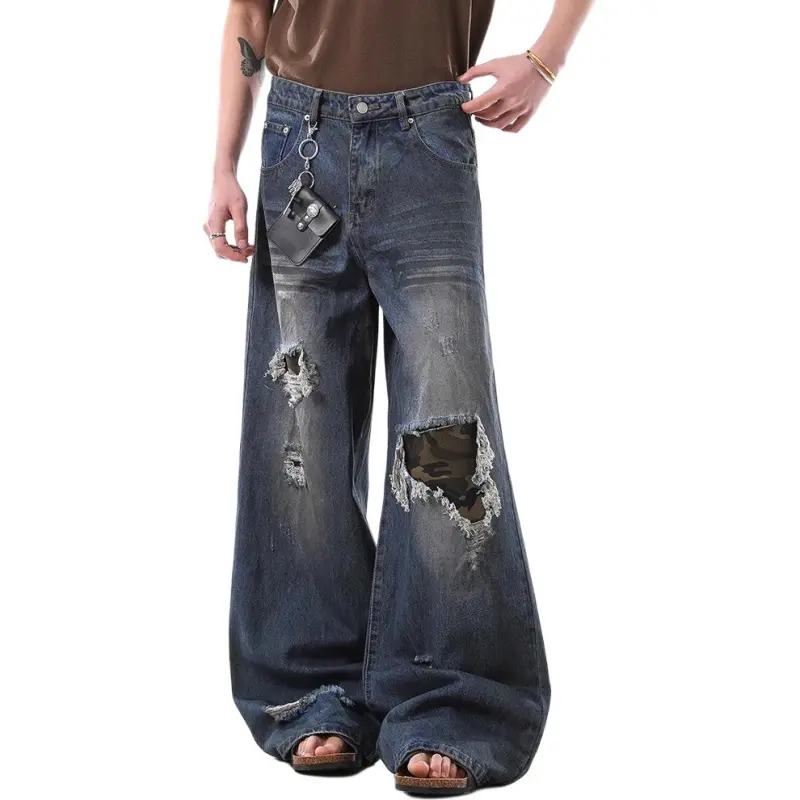 DUATOGE Jeans Men's Vintage Blue -3