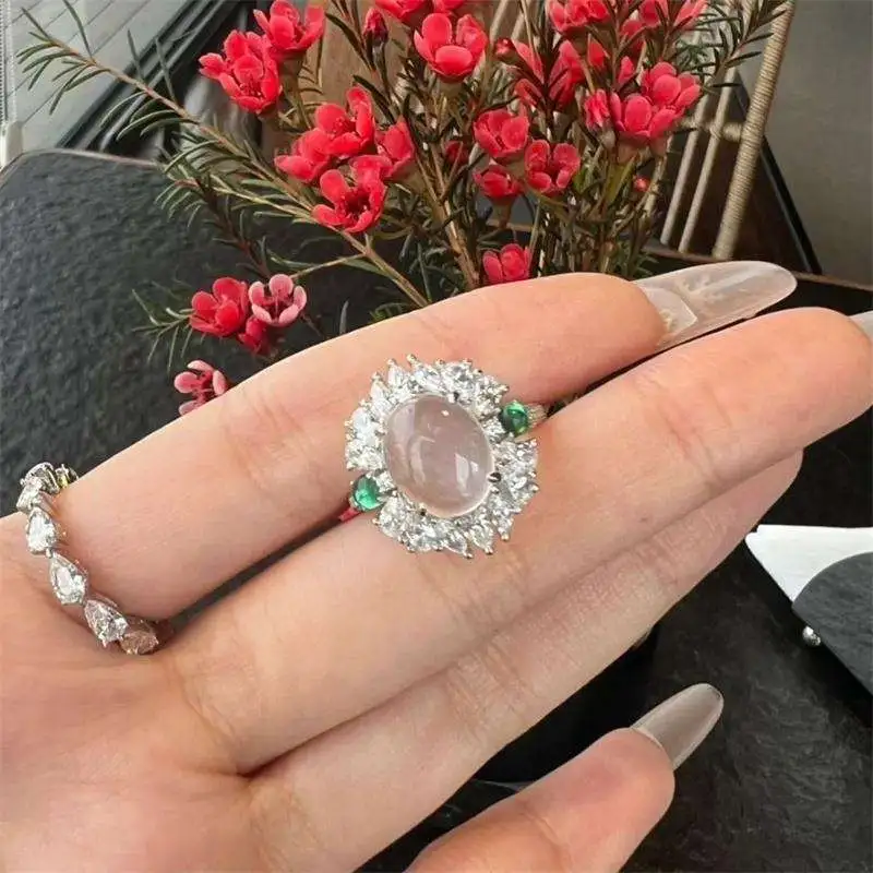 JUNWEN Chalcedony Rings Women's-5