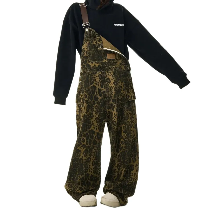 JIMI&JONS Overalls Unisex Leopard Print-1