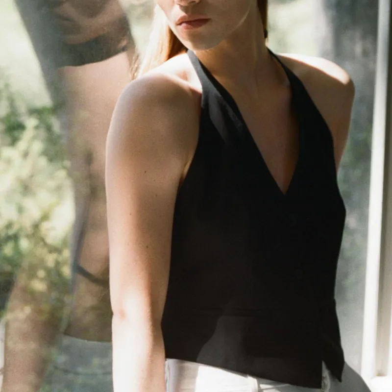 ZARA Tank Tops Women's Black-3