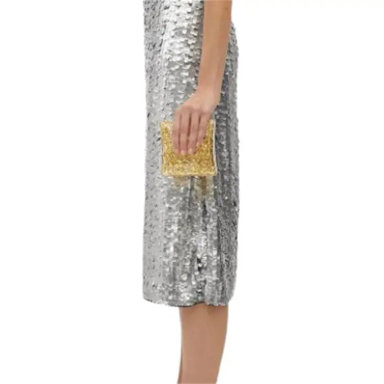 Bottega Veneta Sleeveless Dress Women's Silver-3