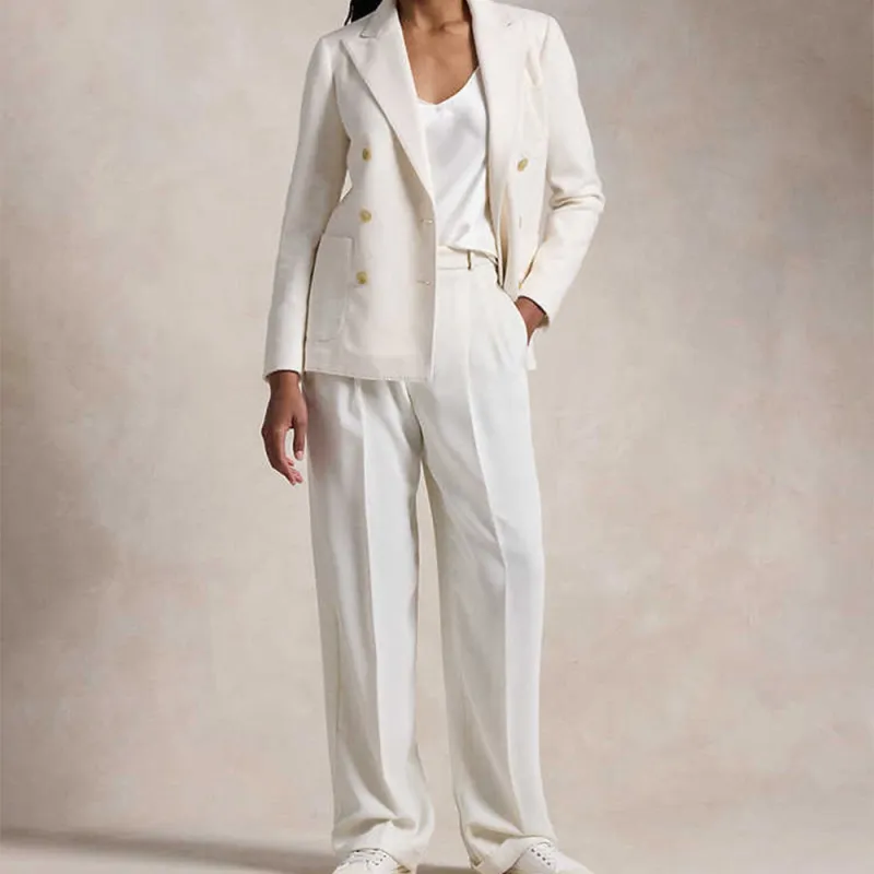 Polo Ralph Lauren FW24 Business Suits Coats Women's Cream-1