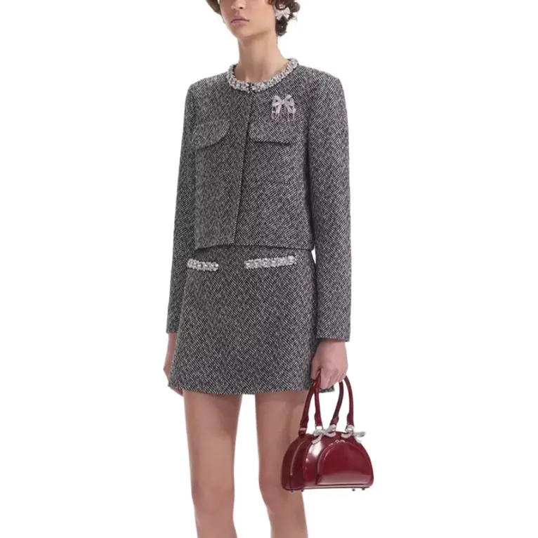 Self-portrait Herringbone Jacket-4