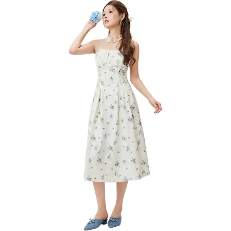 Love To Serve Slip Dress Women's Blue Apricot Blossom-3
