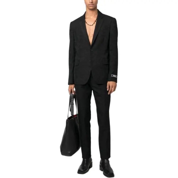 VERSACE Barocco Silhouette Virgin Wool Blazer-7