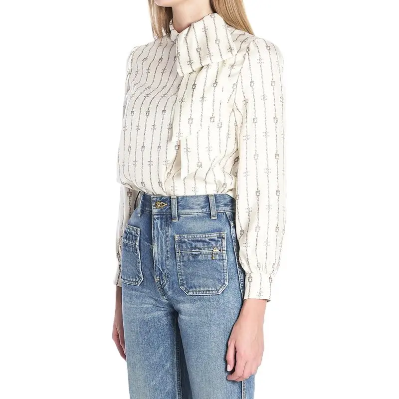 CELINE Lavalliere Bow Detailed Blouse-4
