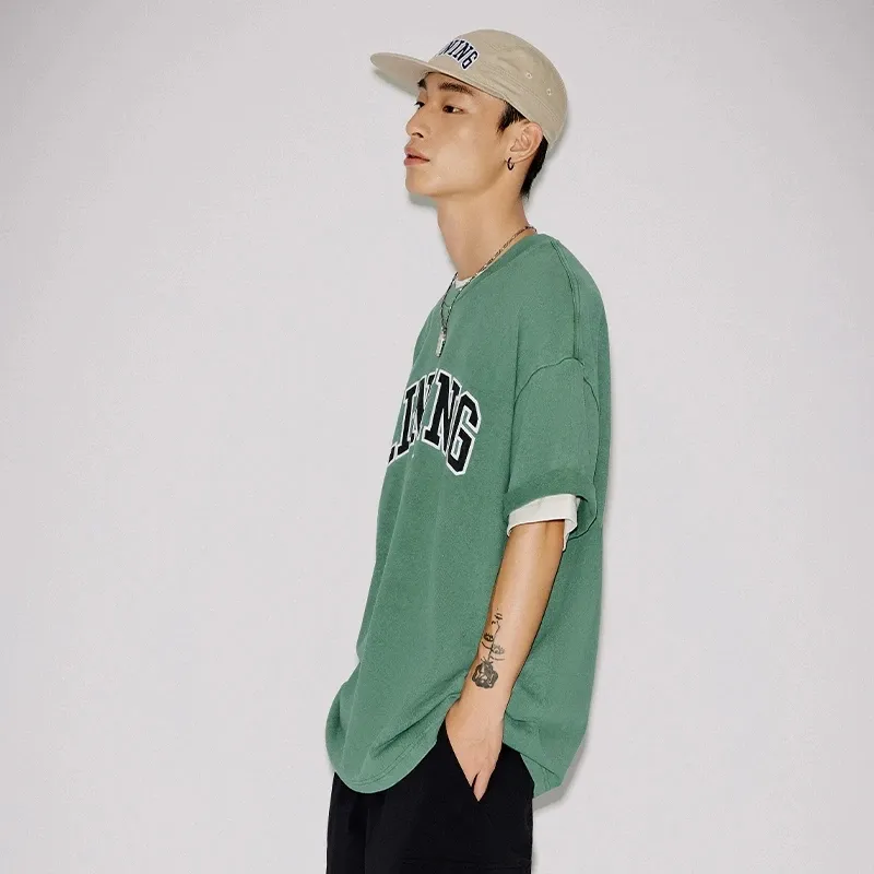 LiNing Short-Sleeved T-Shirts Unisex Deep Temple Green-4