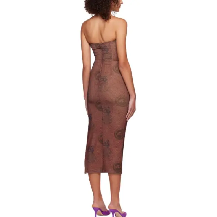 Miaou Sleeveless Dress Women's Brown-1