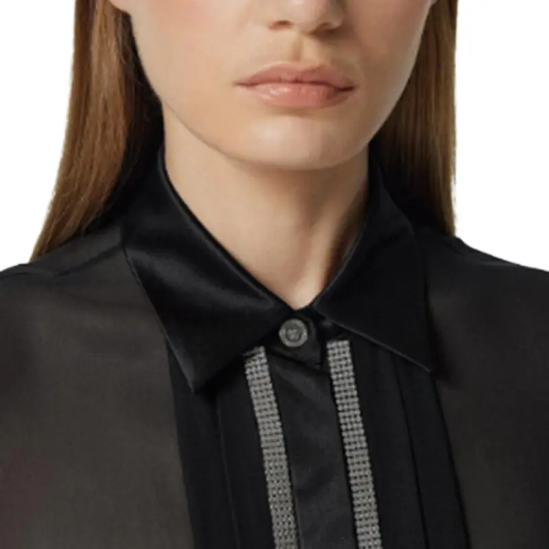 VERSACE Metal Mesh Georgette Shirt-4