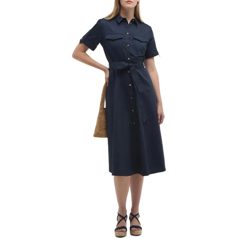 BARBOUR Short Sleeved Dress Women's Blue-1
