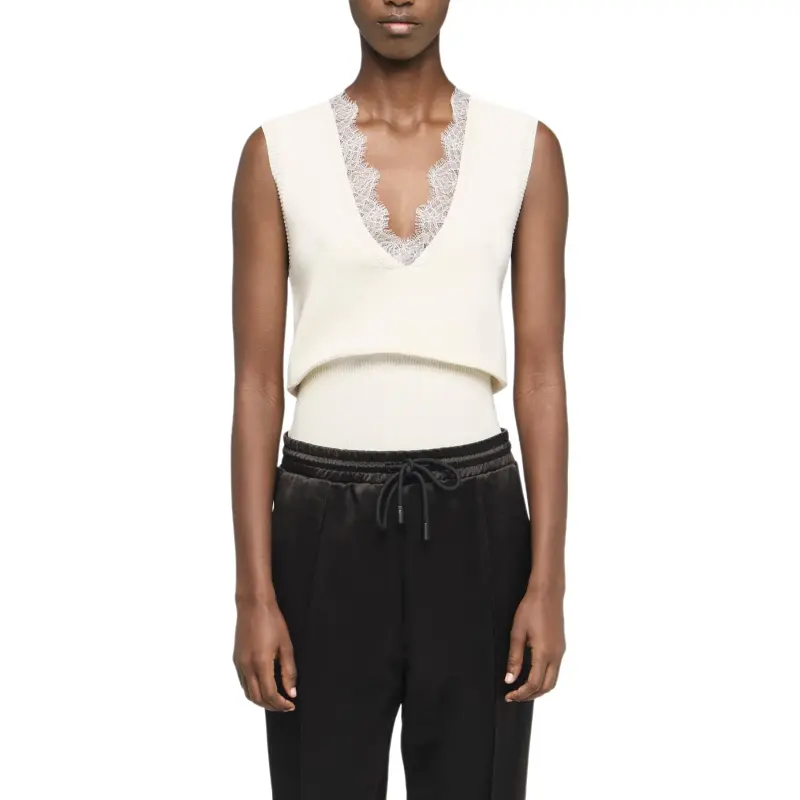 JW Anderson Lace trim Knit Top-1
