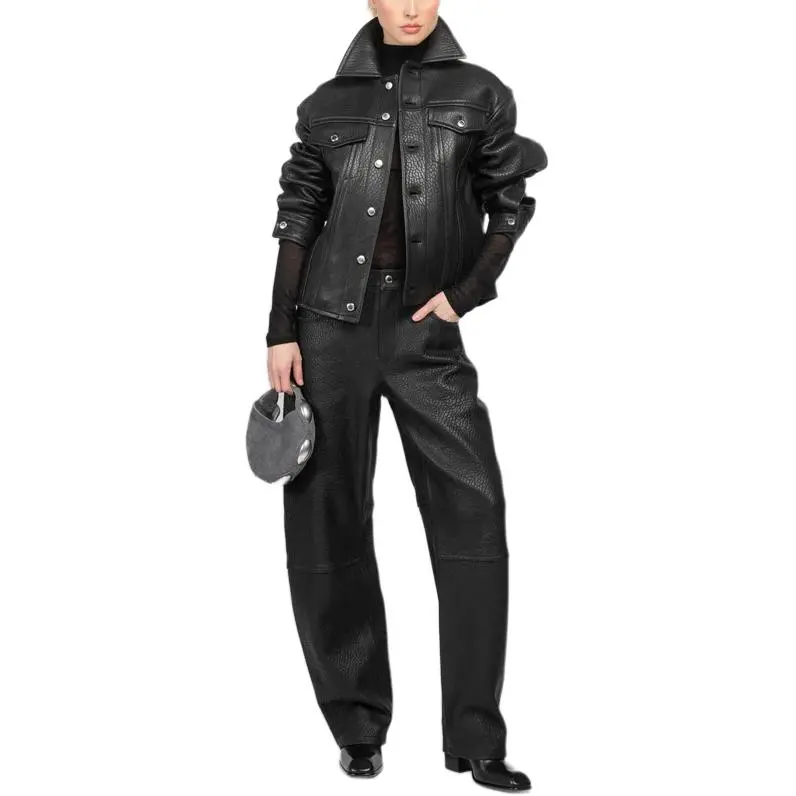 Alexander Wang Curved sleeve Leather Jacket-4