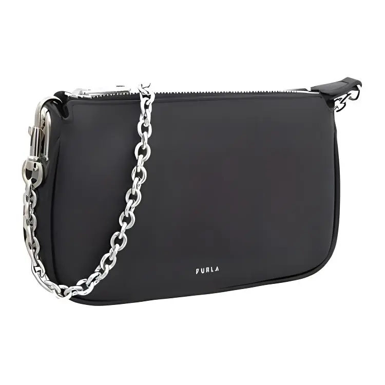 Furla Moon Leather Handbag Shoulder Bag Mini Women's Black-1