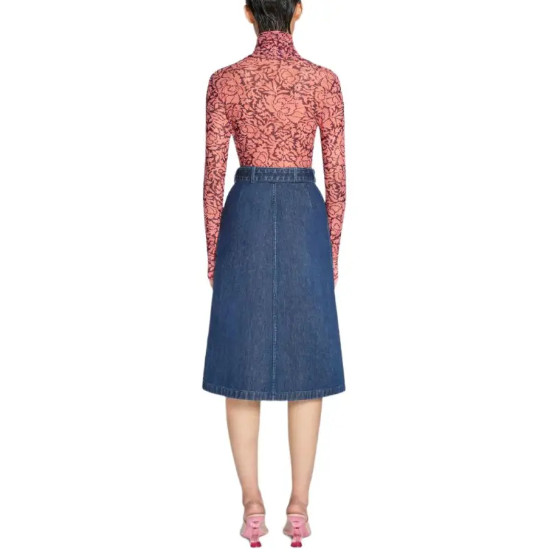 DRIES VAN NOTEN Long Sleeved Sheer Turtleneck Blouse-2