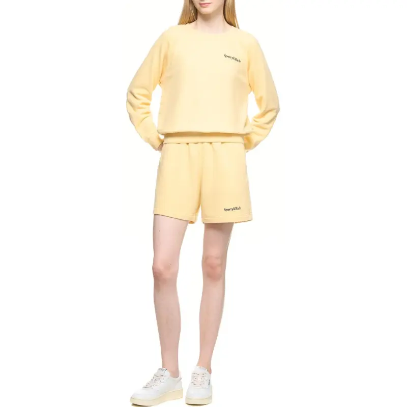 SPORTY & RICH Logo embroidered Gym Shorts-2