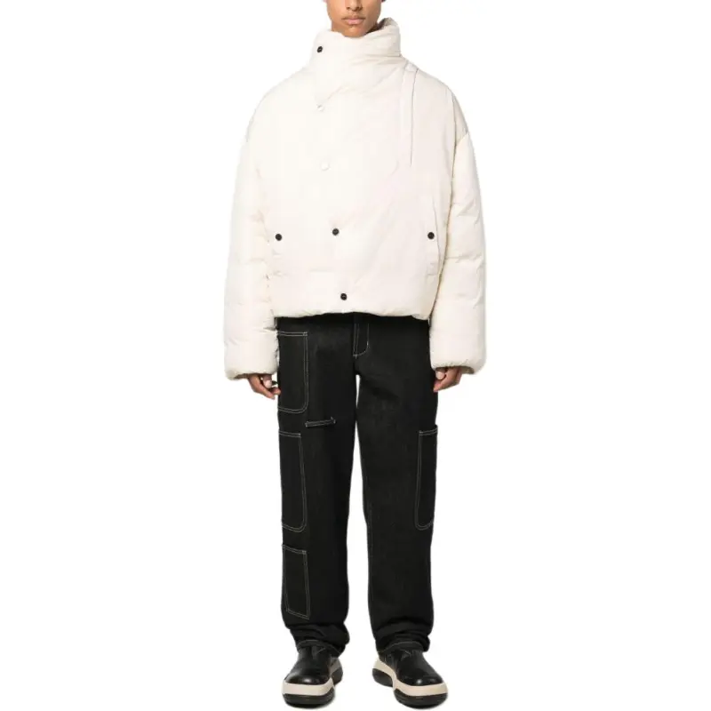 Jacquemus Asymmetric Buttoned Highneck Puffer Jacket-2