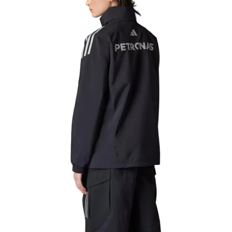 Adidas TEAM Jackets Coats Women's Black/Reflective Silver-3