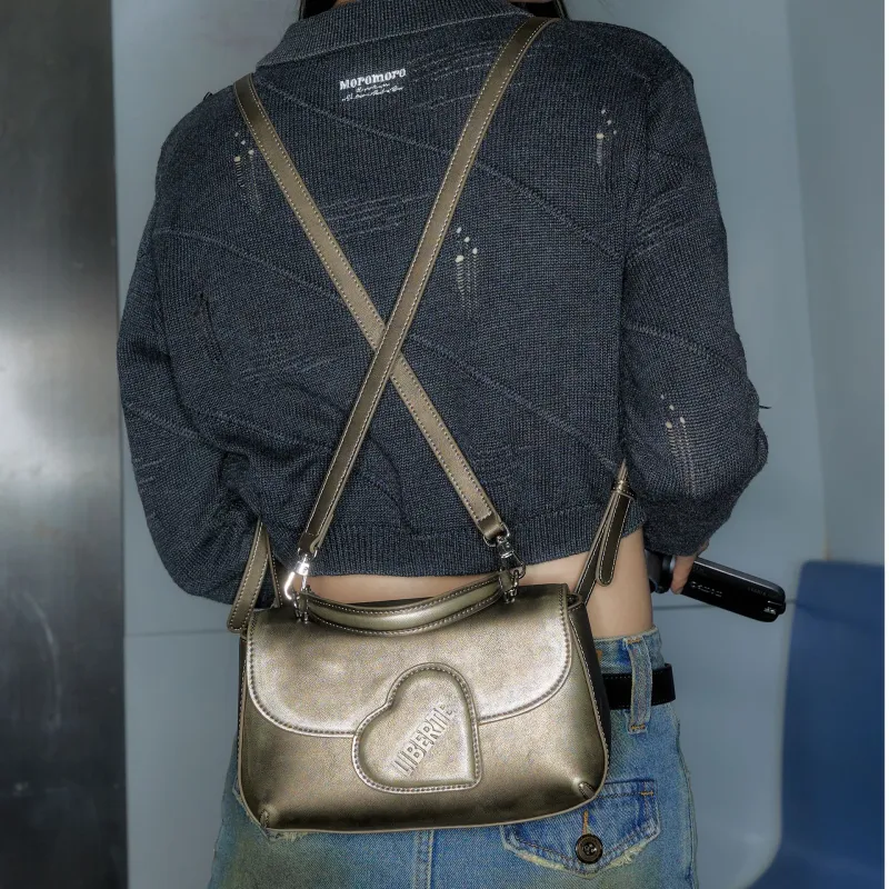 ONE TIME Synthetic Leather One Shoulder Handbag, Backpack Regular Women's Gold Copper-2