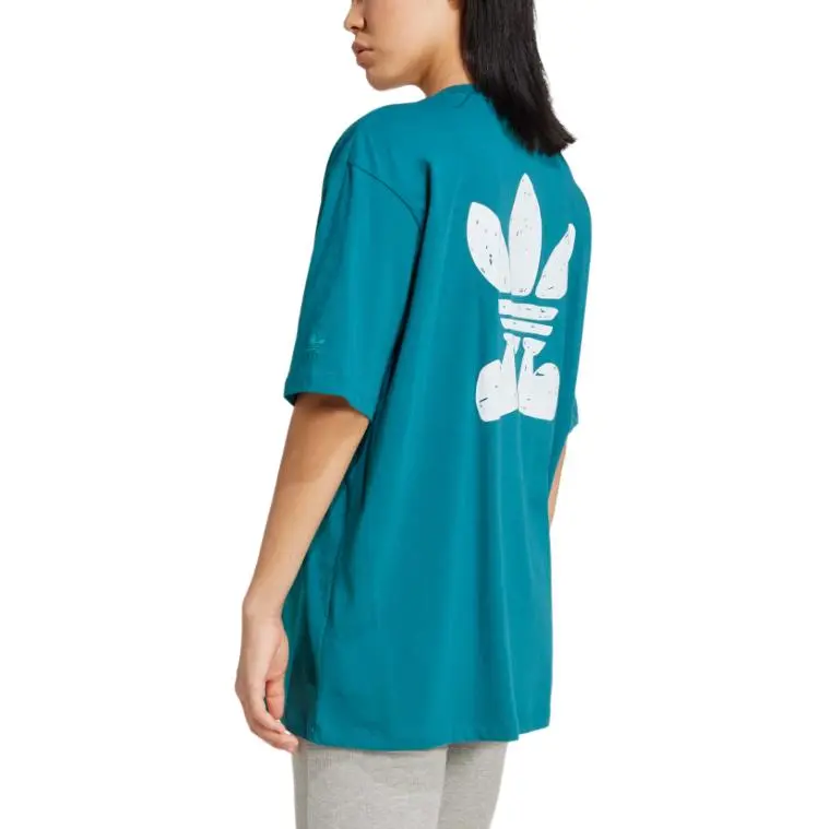 Adidas Originals Drop Shoulder Sleeve T Shirt Women's Legacy Cyan-1