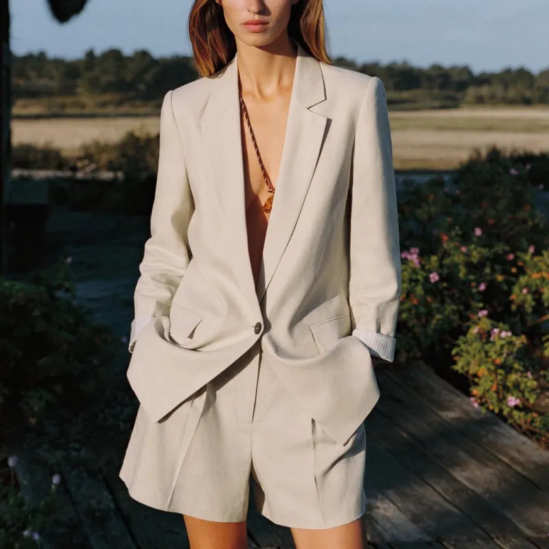 ZARA Business Suit Women's Light Beige-3
