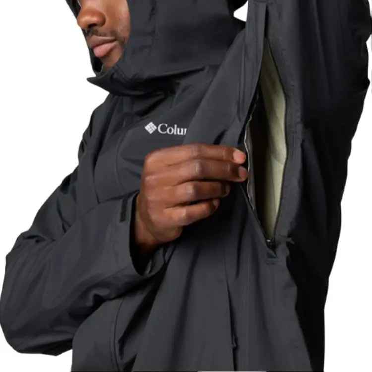 Columbia Hiking Waterproof And Windproof To Keep Warm Windbreaker Jacket Men's Black-4