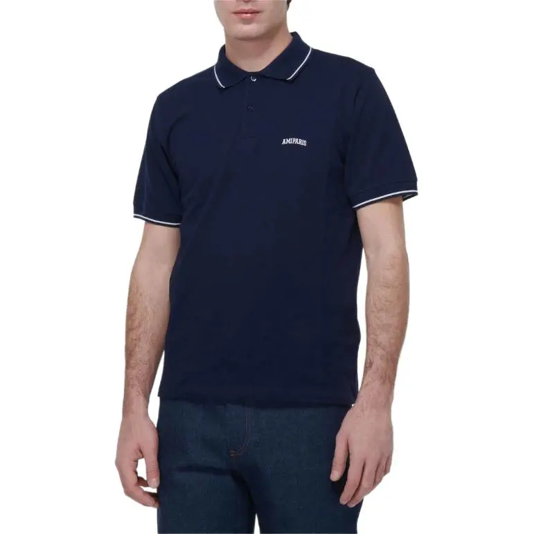 AMI Paris Ami De Coeur Logo Embroidered Polo Shirt-4