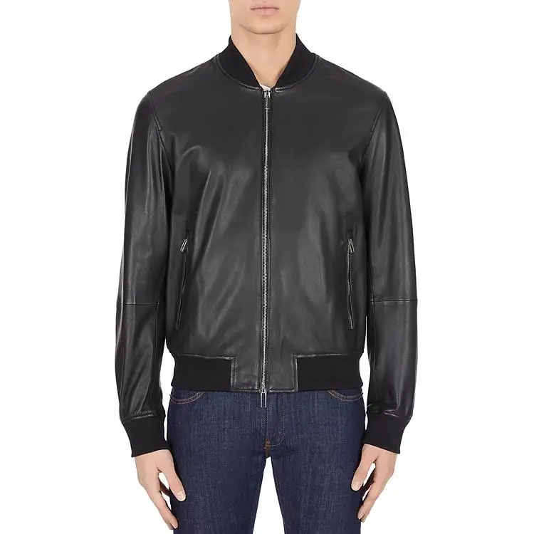 EMPORIO ARMANI Leather Jacket Men's Black-2